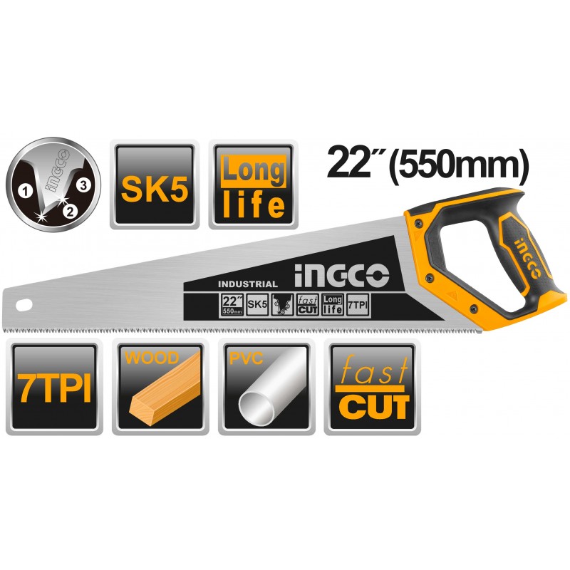 SERRUCHO DIENTES PRECISION 3 FILOS 22" (HHAS28550) INGCO SERRUCHO DIENTES PRECISION 3 FILOS 22" (HHAS28550) INGCO