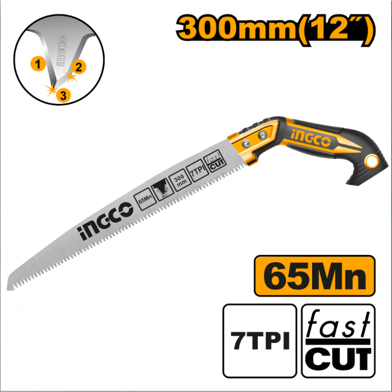 SERRUCHO PODAR DIENTES TRIPLES 12" (HPS30028C) INGCO SERRUCHO PODAR DIENTES TRIPLES 12" (HPS30028C) INGCO
