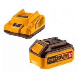 KIT BATERIA + 1 CARGADOR  20V 4AMP (FBCPK1214) INGCO