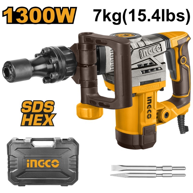 Martillo Demoledor INGCO 1300W - Potencia y Durabilidad para Obras Exigentes Martillo Demoledor INGCO 1300W - Potencia y Durabilidad para Obras Exigentes