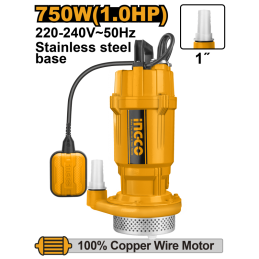 Bomba Sumergible Metálica INGCO 750W - 1.0 HP (SPC7508) | Potencia y Durabilidad