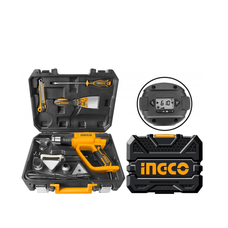 Pistola de Calor Digital INGCO (HG200028-1) - Control Preciso para Trabajos de Calentamiento Pistola de Calor Digital INGCO (HG200028-1) - Control Preciso para Trabajos de Calentamiento