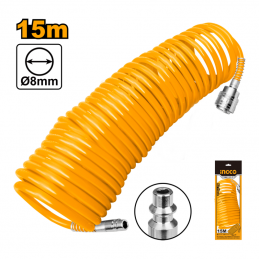 Manguera Espiral para Aire 15M INGCO (AH1151.1) - Flexibilidad y Durabilidad para Tus Tareas de Aire Comprimido