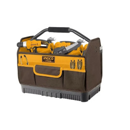 BOLSO DE HERRAMIENTAS INDUSTRIAL 7 BOLSILLOS 16" SS INGCO (HTBGL04): Organiza y Transporta Tus Herramientas con Estilo