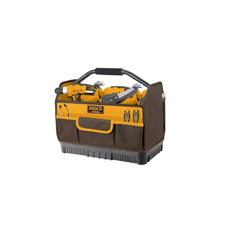 BOLSO DE HERRAMIENTAS INDUSTRIAL 7 BOLSILLOS 16" SS INGCO (HTBGL04): Organiza y Transporta Tus Herramientas con Estilo