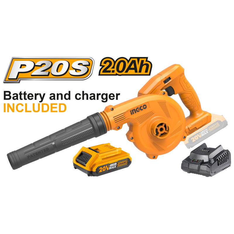 Soplador Aspirador Inalámbrico 20V INGCO – Potencia y Versatilidad | Con Batería y Cargador Soplador Aspirador Inalámbrico 20V INGCO – Potencia y Versatilidad | Con Batería y Cargador