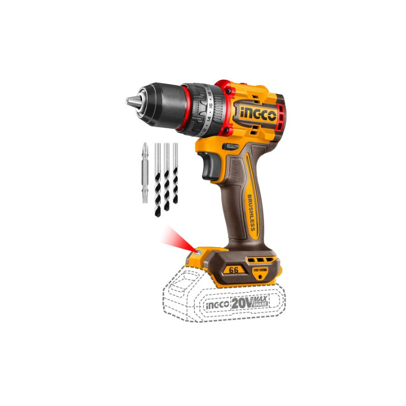 Taladro Percutor Inalámbrico 20V INGCO BL | Potencia y Precisión Profesional