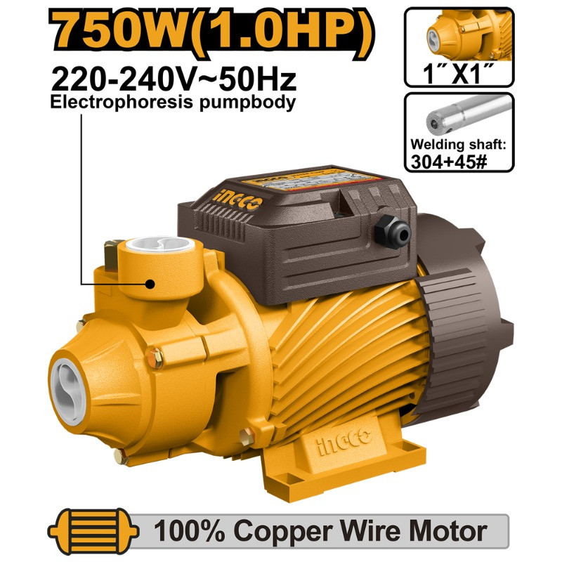 Bomba de Agua INGCO 750W 1.0HP | Succión 8m VPM75068 Bomba de Agua INGCO 750W 1.0HP | Succión 8m VPM75068