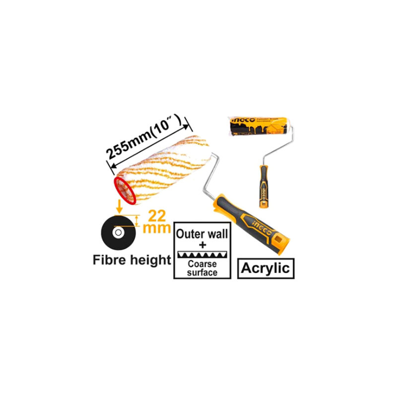 Rodillo Acrílico de 250 mm INGCO (HRHT092551) - Aplicación Uniforme de Pintura en Superficies Amplias Rodillo Acrílico de 250 mm INGCO (HRHT092551) - Aplicación Uniforme de Pintura en Superficies Amplias