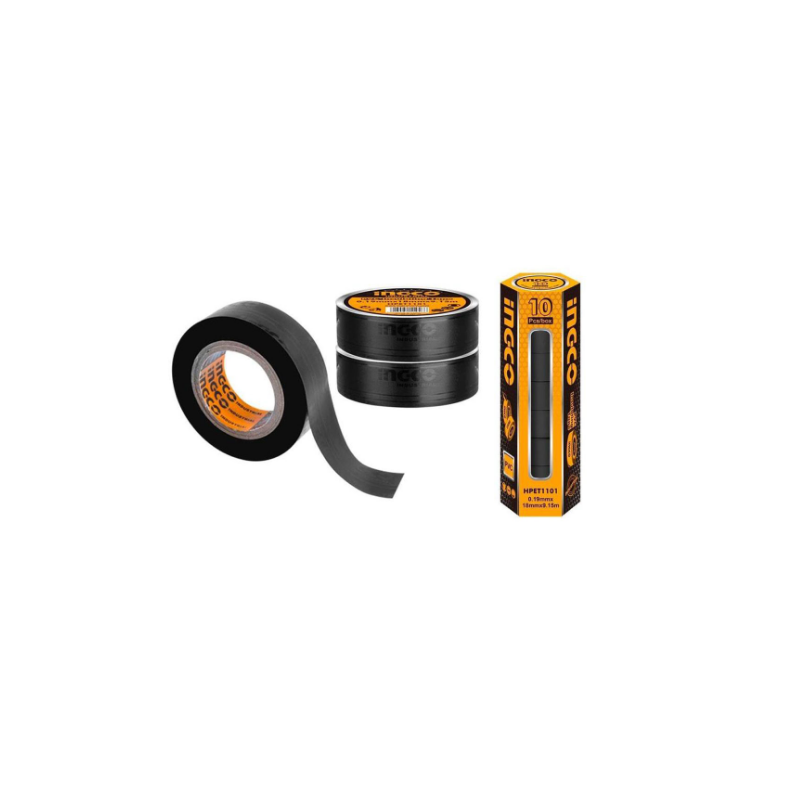 HUINCHA AISLADORA 18MM X 9,15MTS NEGRA (10 UNID.) (HPET1101) INGCO HUINCHA AISLADORA 18MM X 9,15MTS NEGRA (10 UNID.) (HPET1101) INGCO