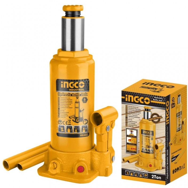 Gata de Botella Hidráulica 2 Toneladas INGCO (HBJ202) - Potencia y Estabilidad para tus Tareas de Levantamiento Gata de Botella Hidráulica 2 Toneladas INGCO (HBJ202) - Potencia y Estabilidad para tus Tareas de Levantamiento