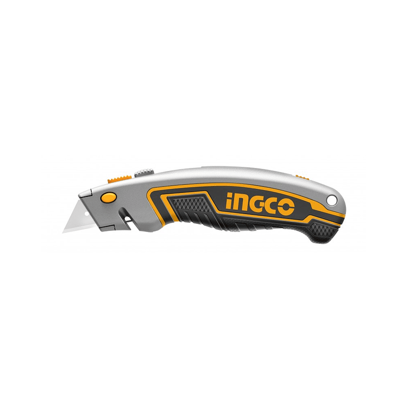 Cuchillo Cartonero Retráctil INGCO (HUK6128) - Herramienta Esencial para Cortar Cartón de Forma Precisa y Segura Cuchillo Cartonero Retráctil INGCO (HUK6128) - Herramienta Esencial para Cortar Cartón de Forma Precisa y Segura